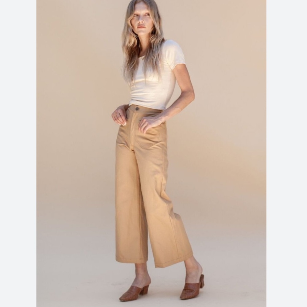 Lykke wullf sandi pant in tan canvas XS